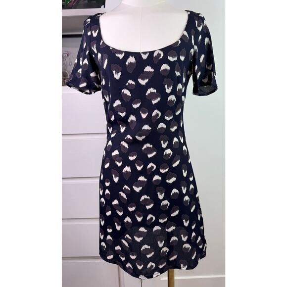 Reformation Jalen Dress in Wild Child Navy Gray and White Mini Size 2 - Picture 1 of 9